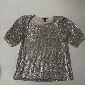 Cable & Gauge Silver Sequin Top